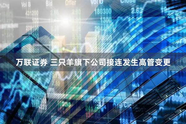 万联证券 三只羊旗下公司接连发生高管变更