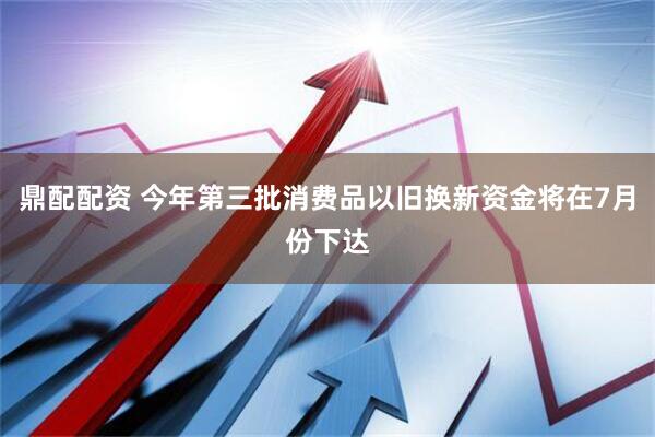 鼎配配资 今年第三批消费品以旧换新资金将在7月份下达