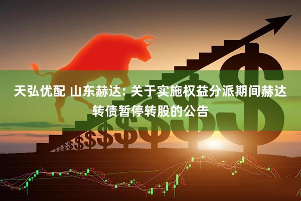 天弘优配 山东赫达: 关于实施权益分派期间赫达转债暂停转股的公告